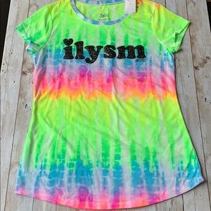 Girls rainbow tie dye tee